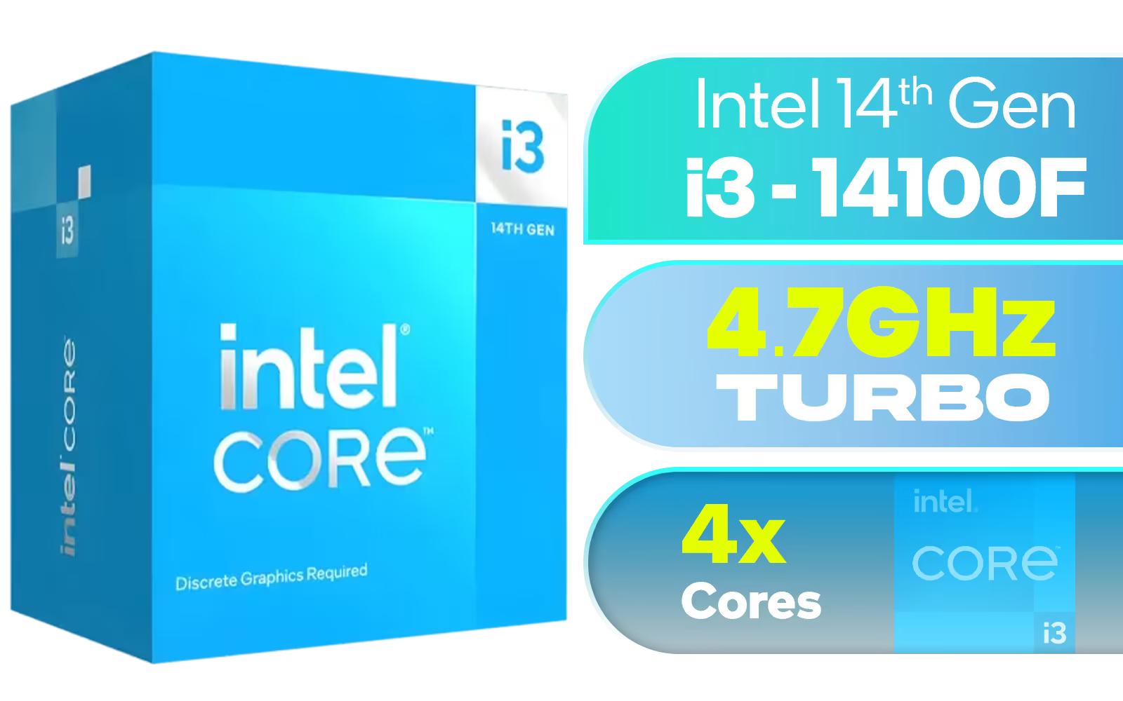 Intel® Core™ i3 processor 14100F 12M Cache, up to 4.70 GHz